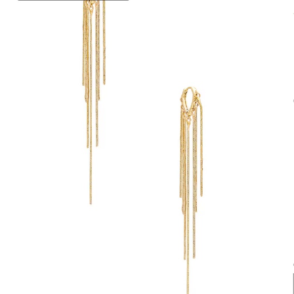 Amber Sceats Long Fringe Earrings in Gold, Size: OS - Picture 2 of 6